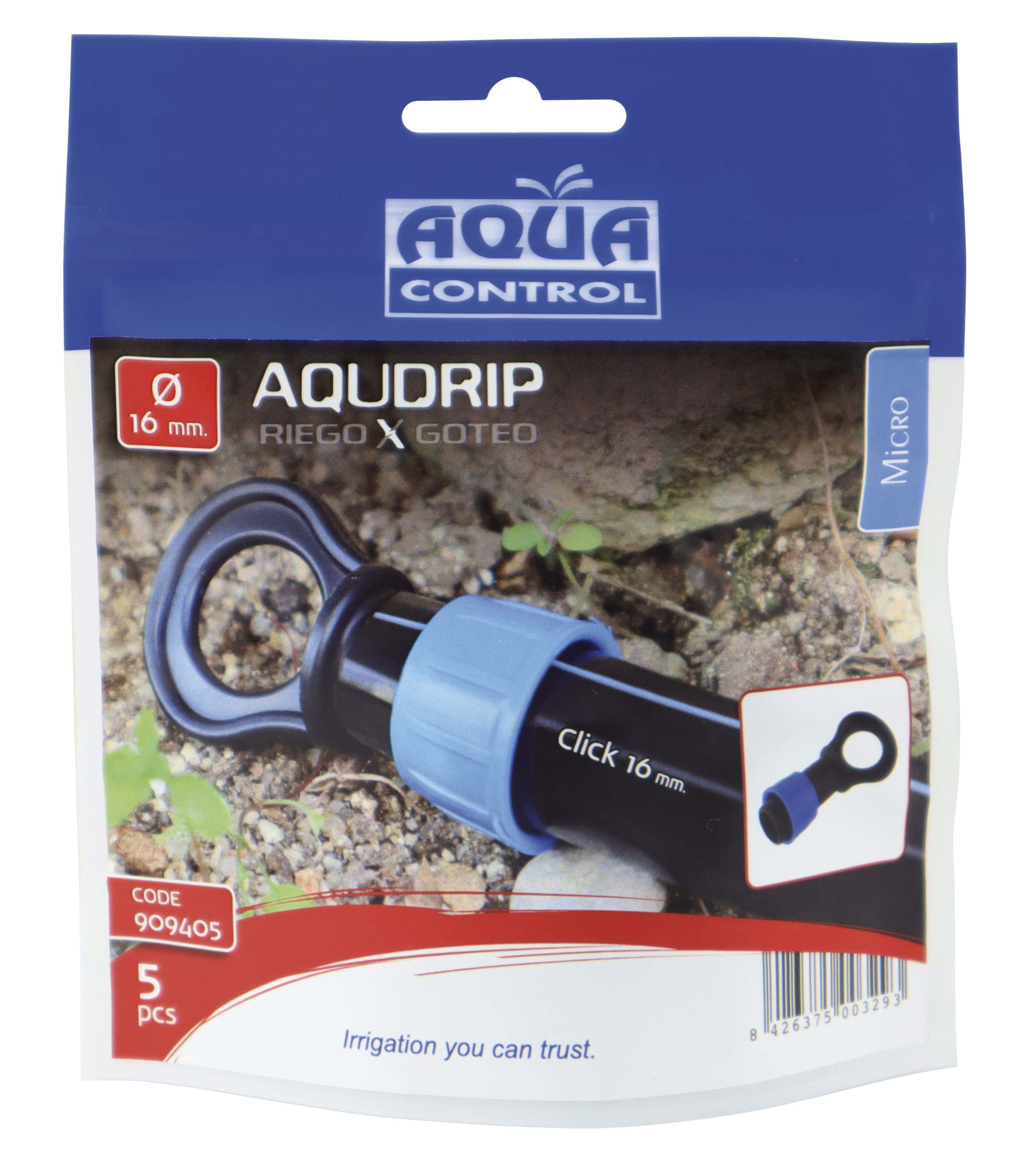Tapón para cinta plana Ø 16 mm. - Bolsa ZIP 5 unid. | 909405