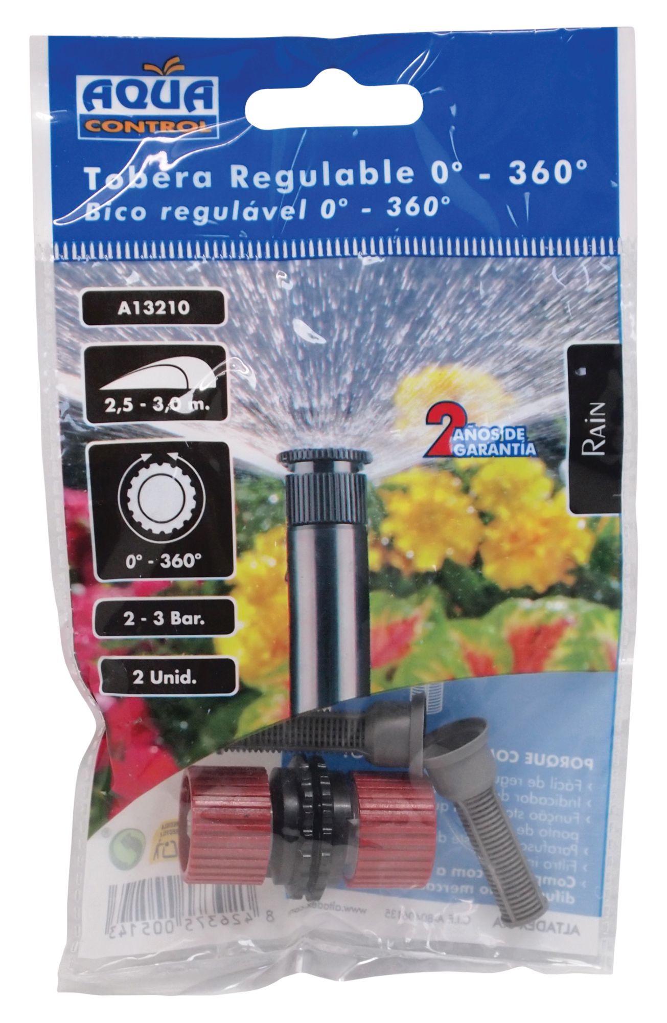 Tobera (estándar) Aqua Control  Regulable 0º - 360º - 3,0 m. | A13210
