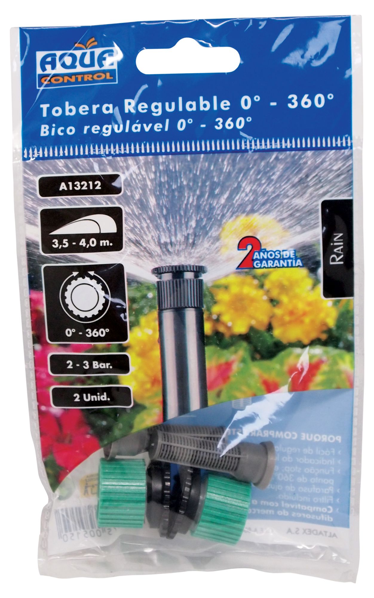 Tobera (estándar) Aqua Control  Regulable 0º - 360º - 3,6 m. | A13212