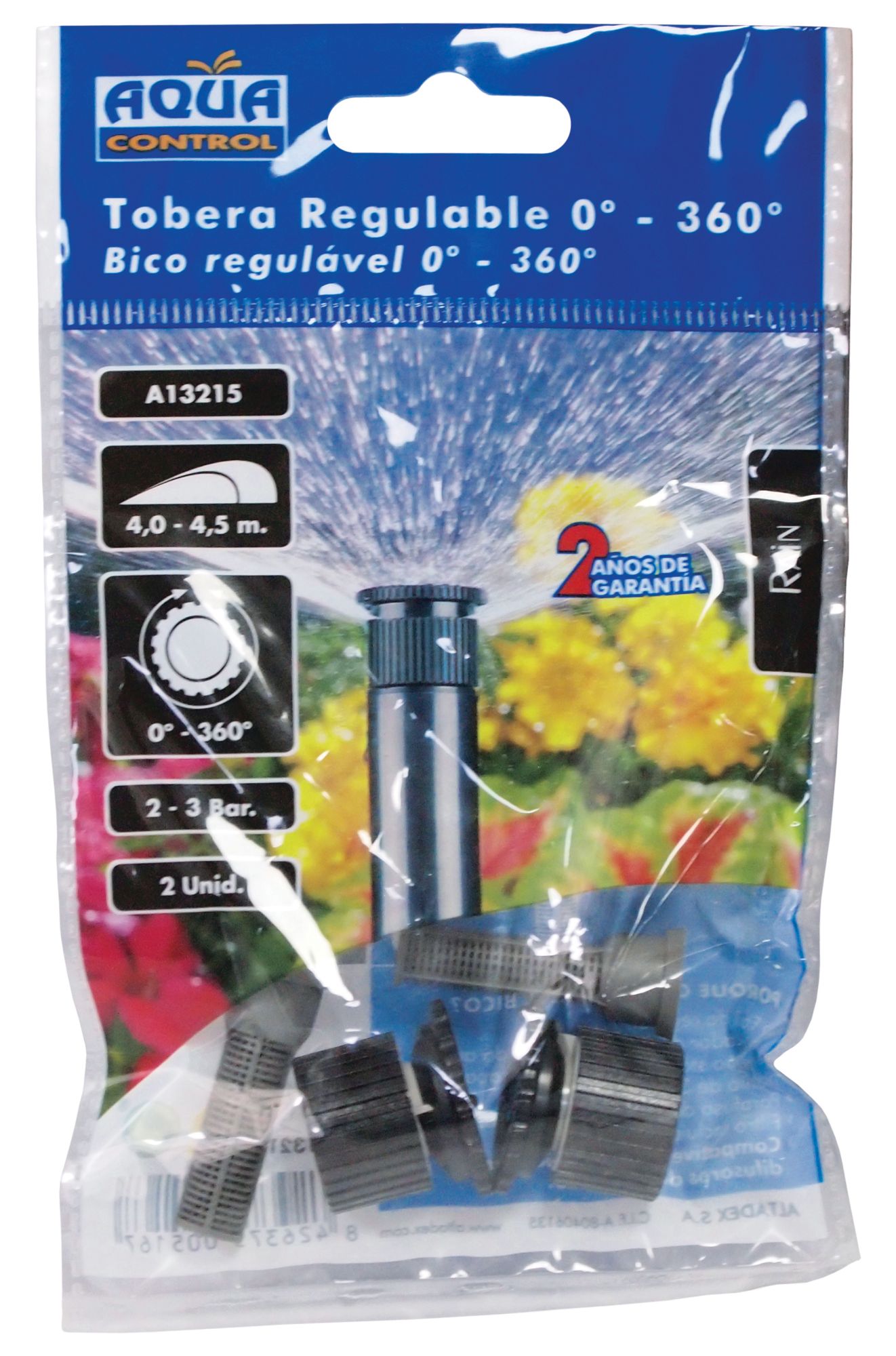 Tobera (estándar) Aqua Control  Regulable 0º - 360º - 4,5 m. | A13215