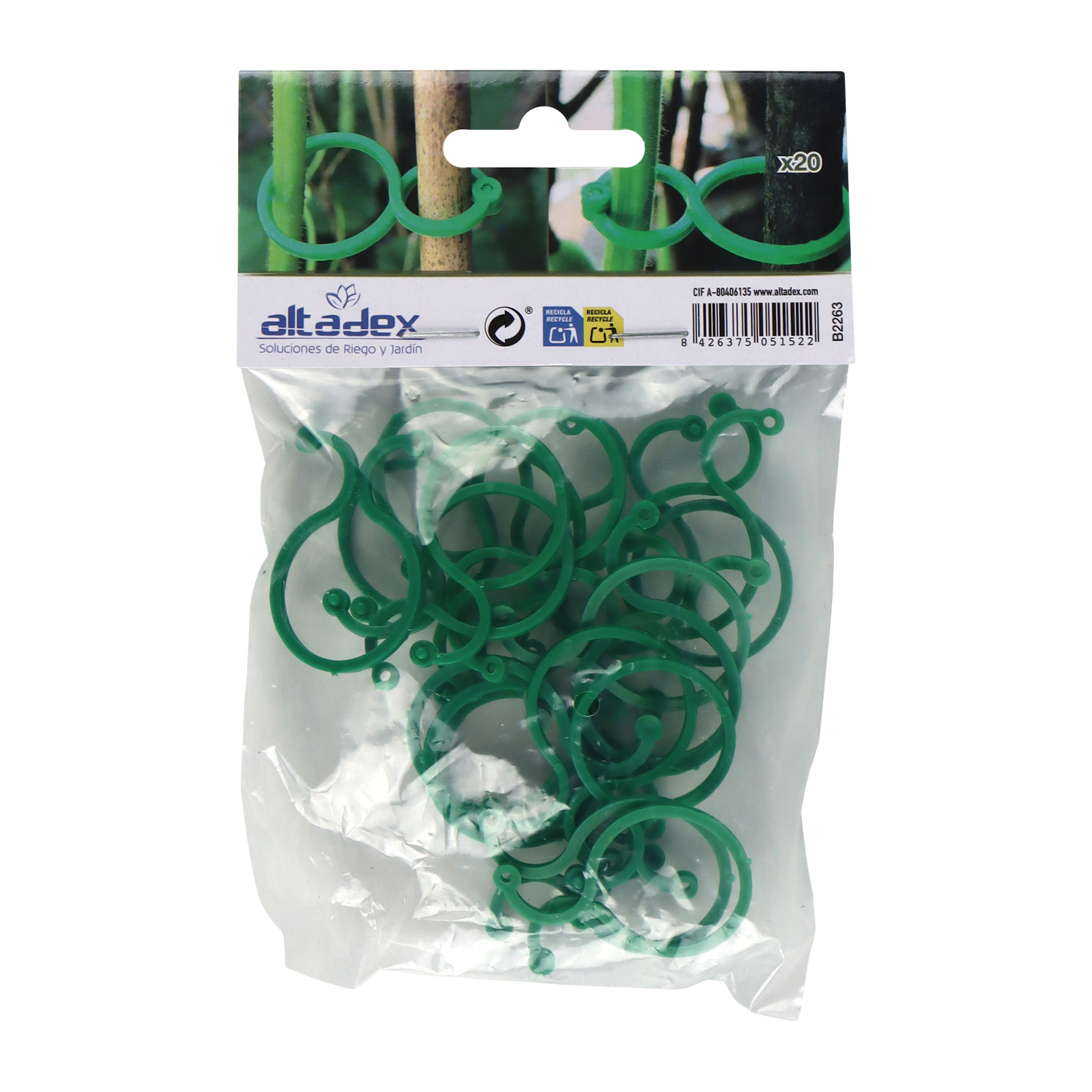 Clips para enturorar pequeños árboles (pack de 20) - Ø 4 - 2,7 cm. | B2263
