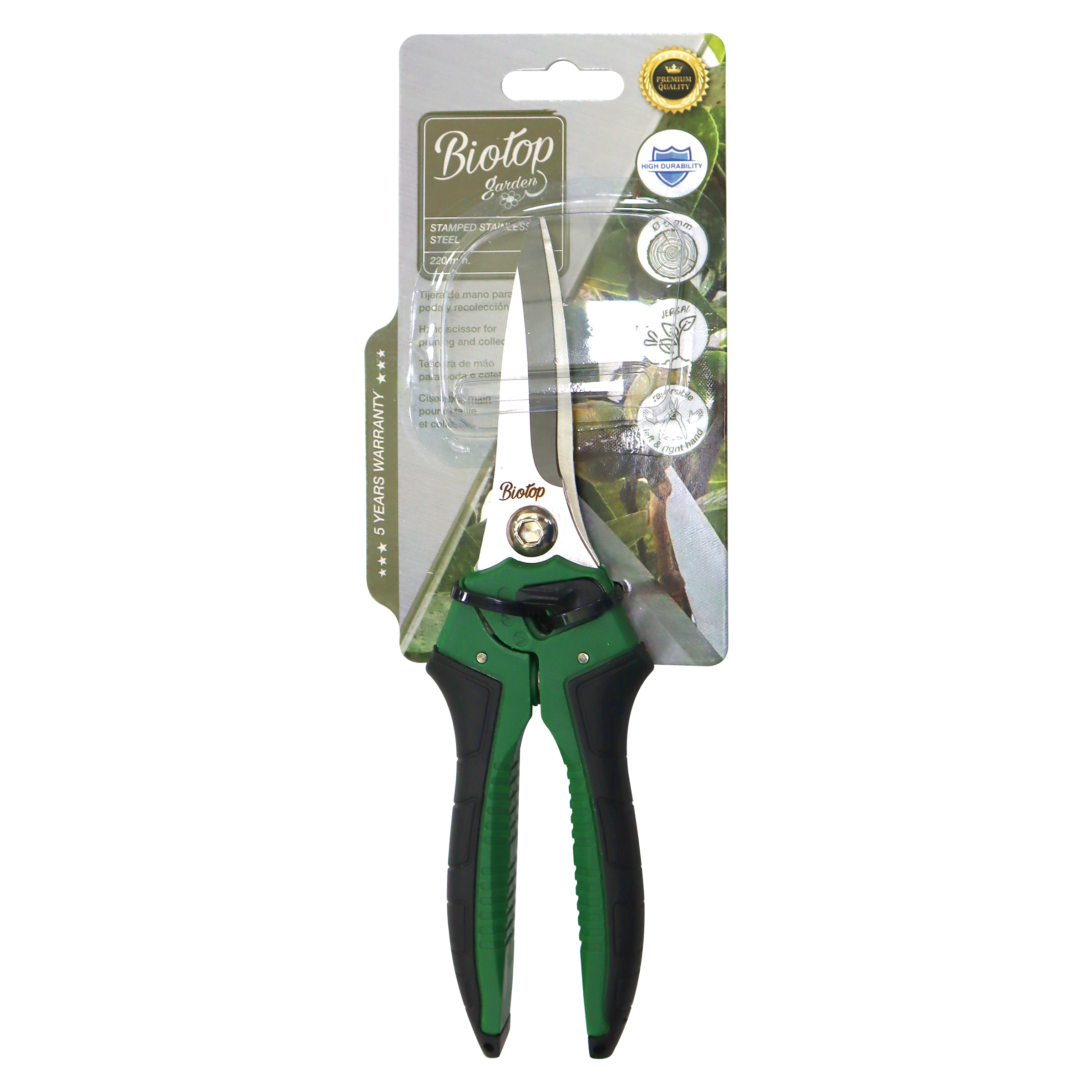 Tijera de mano para poda y recolección - reversible | B3015