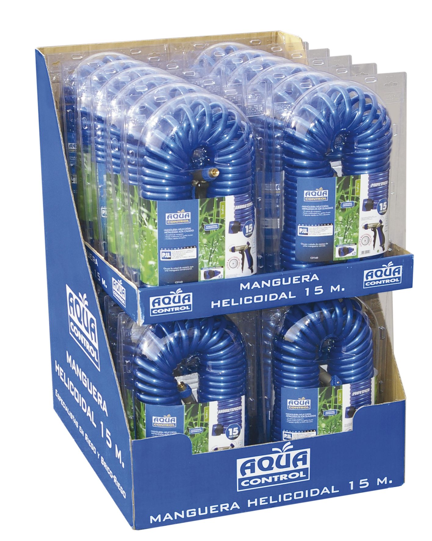 Manguera helicoidal P.U. + accesorios - 15 m. - Ø 10 mm. | C2114D