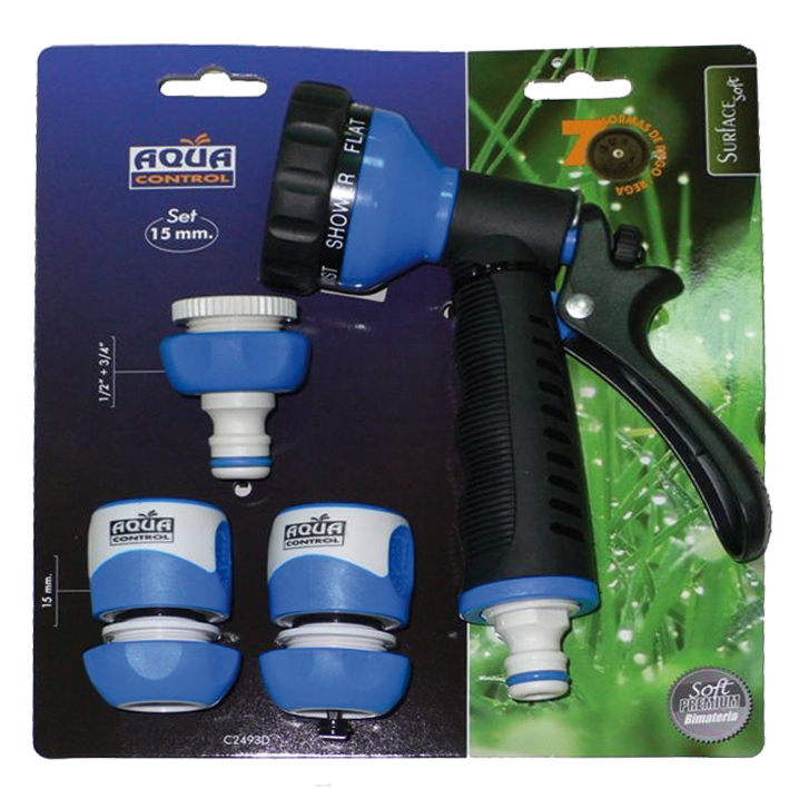 Set pistola 7 formas + conectadores 15 mm. - Gama 