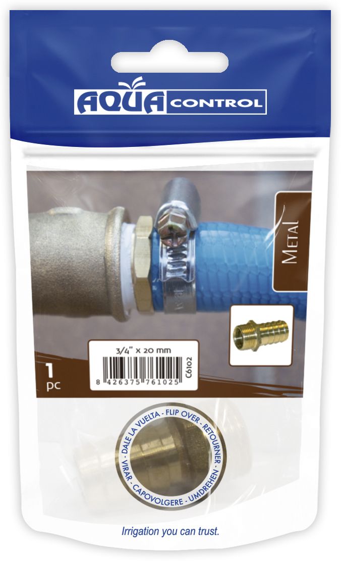 Racor manguera de latón RM 3/4” x 20 mm. | C6102