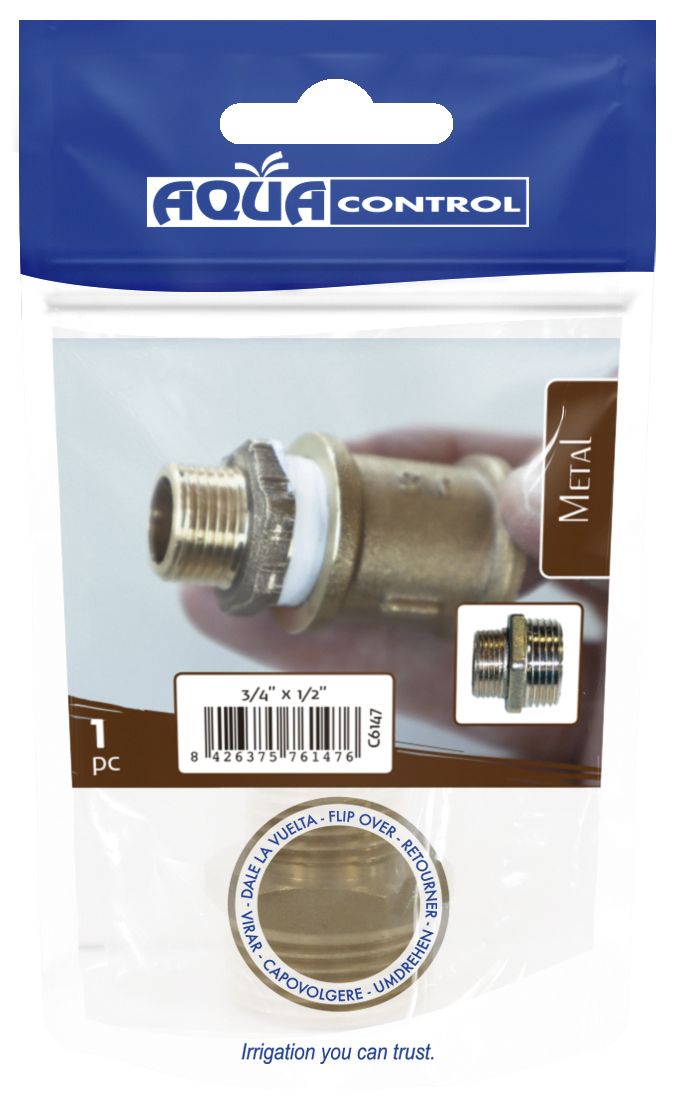 Machón Reducido de latón RM 3/4” - RM 1/2