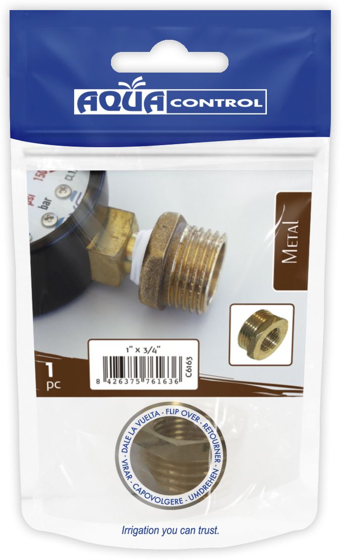 Reducción de latón RM 3/4” - RH 1/2