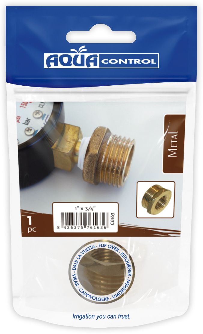 Reducción de latón RM 1” - RH 3/4