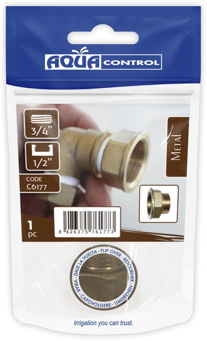 Reducción de latón RH 3/4” - RM 1/2