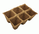 Macetas Cuadradas de fibra de madera  Bandeja de 6 macetas de 4,5 x 5 cm. | B2005