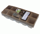 Macetas Cuadradas de fibra de madera Bandeja de 10 macetas de 5,5 x 5,5 cm. | B2006