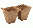 Macetas Cuadradas de fibra de madera  Bandeja de 2 macetas de 6 x 6 cm. | B2008