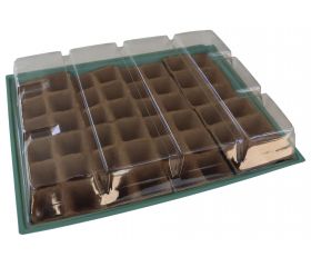 Kit semillero (8 bandejas de turba + base + tapa) - 43 x 33 cm. | B2013