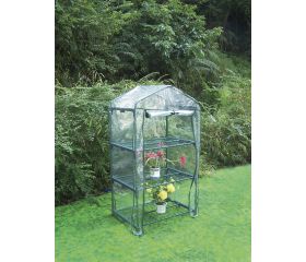 Invernadero con estructura de acero plastificado y funda de PVC - 68 x 49 x 130 cm. - 3 bandejas | B2091