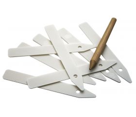 Etiquetas picudas de plástico - 10 cm. - Blanco - Incluye lápiz | B2193