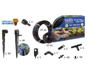 KIT DE RIEGO POR GOTEO 16+4 mm. 40 Goteros con estaca + accesorios