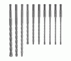 Juego de brocas para hormigón con filo de carburo de tungsteno, SDS-plus, 10 piezas, en bolsa enrollable