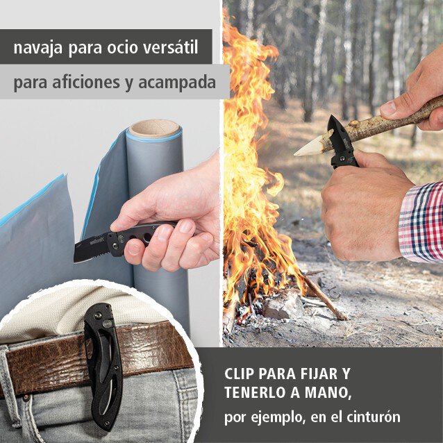 1 navaja plegable con cuchilla dentada de 75 mm