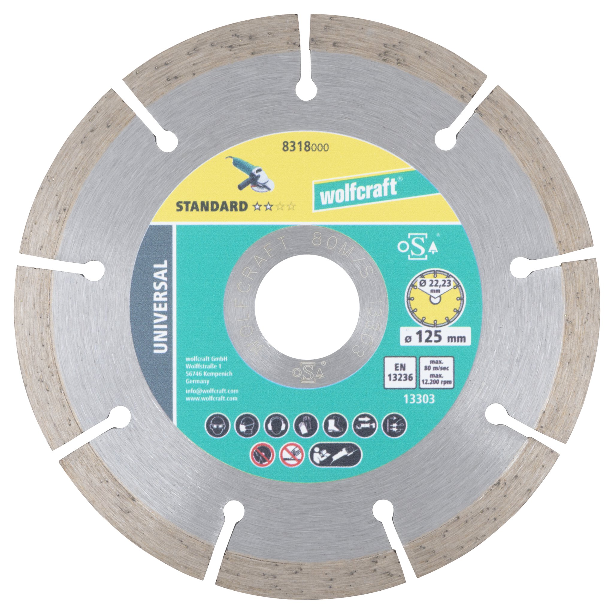 Disco de corte de diamante SOLID UNIVERSAL, diámetro de 125 mm