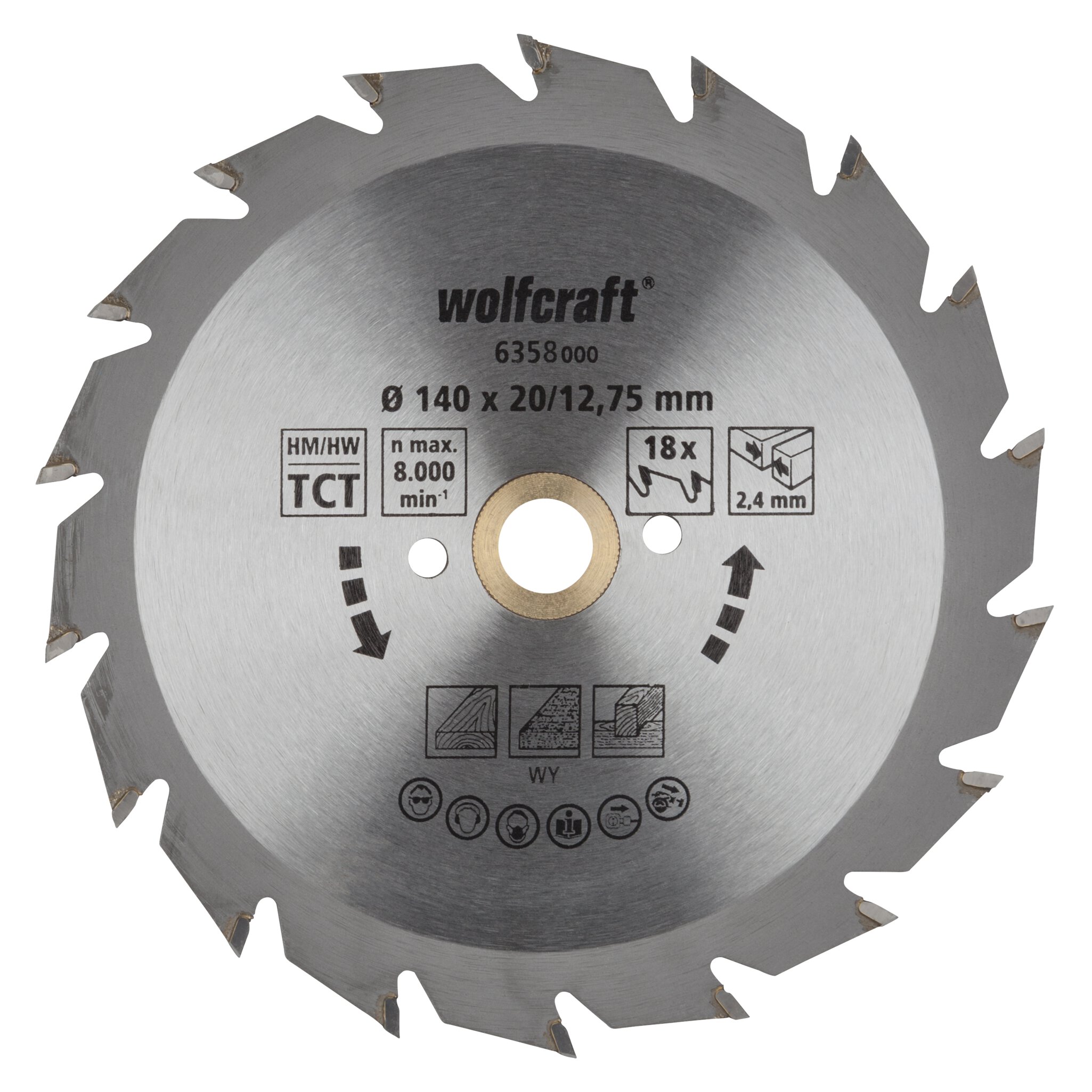 1 disco de sierra circular CV, 18 dientes ø140 mm
