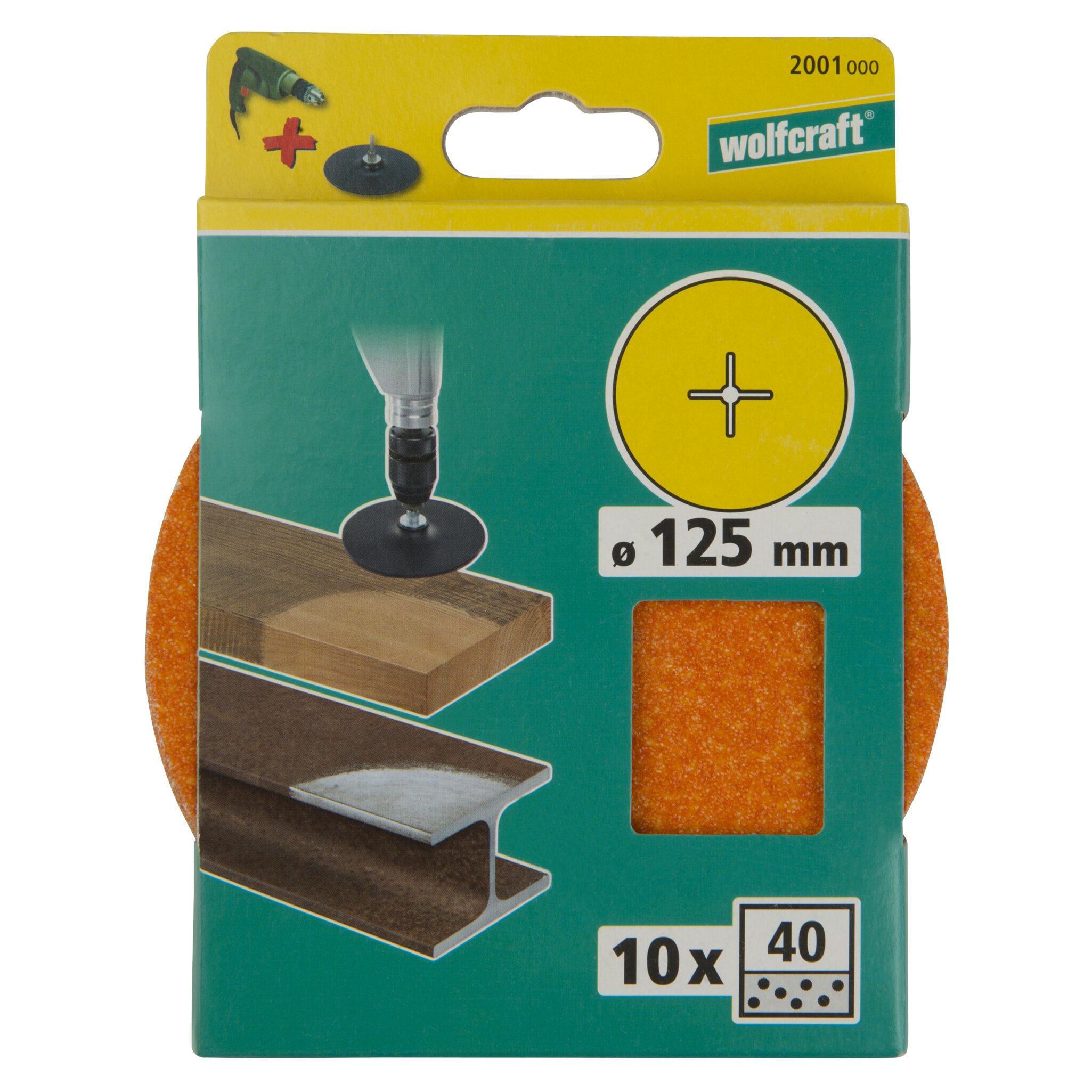 10 discos de lijar, corindón, grano 40 Ø 125 mm