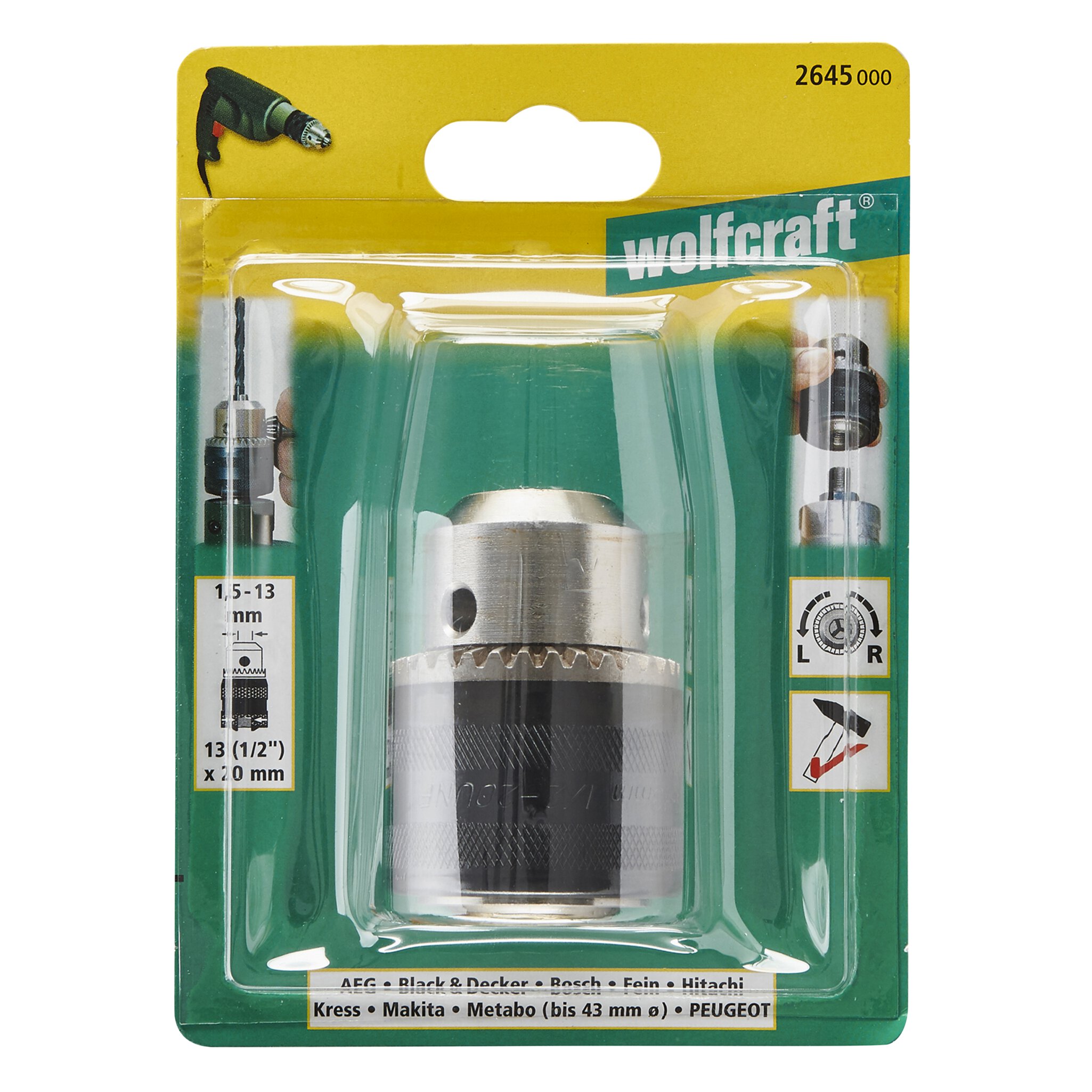 1 portabrocas de llave 13 mm 1/2 x 20 Econ
