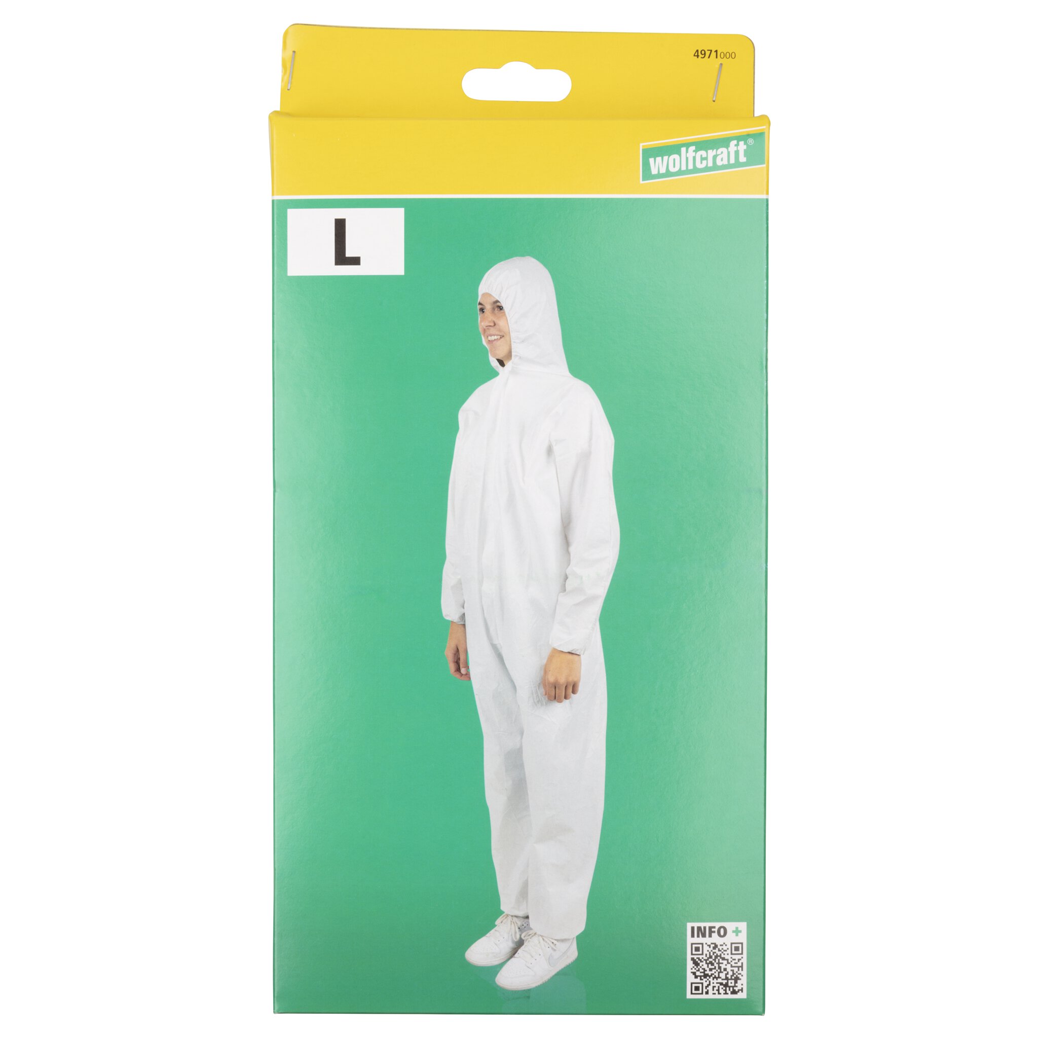 Mono desechable con capucha, L