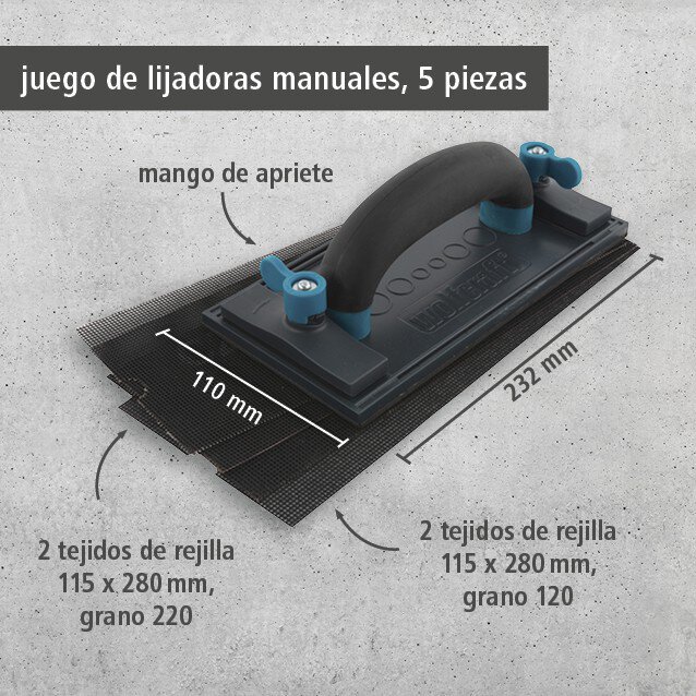 1 kit de lijar manual de 5 pzas.
