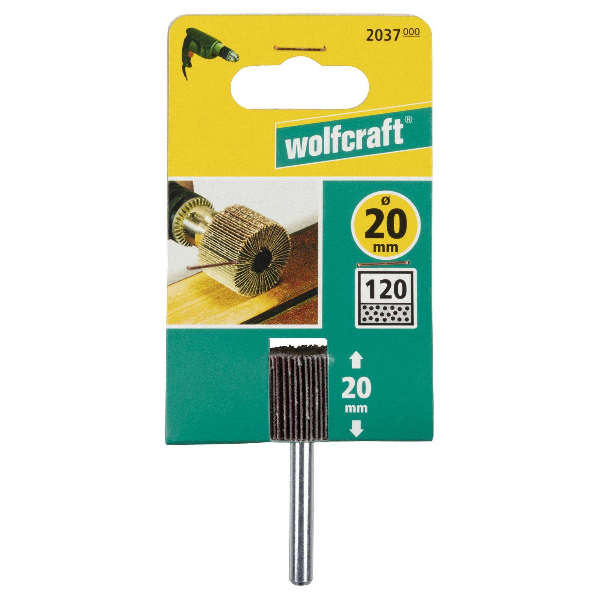 1 cepillo milhojas rectificador, vást. 6 mm, grano 120 ø20 x 20 mm