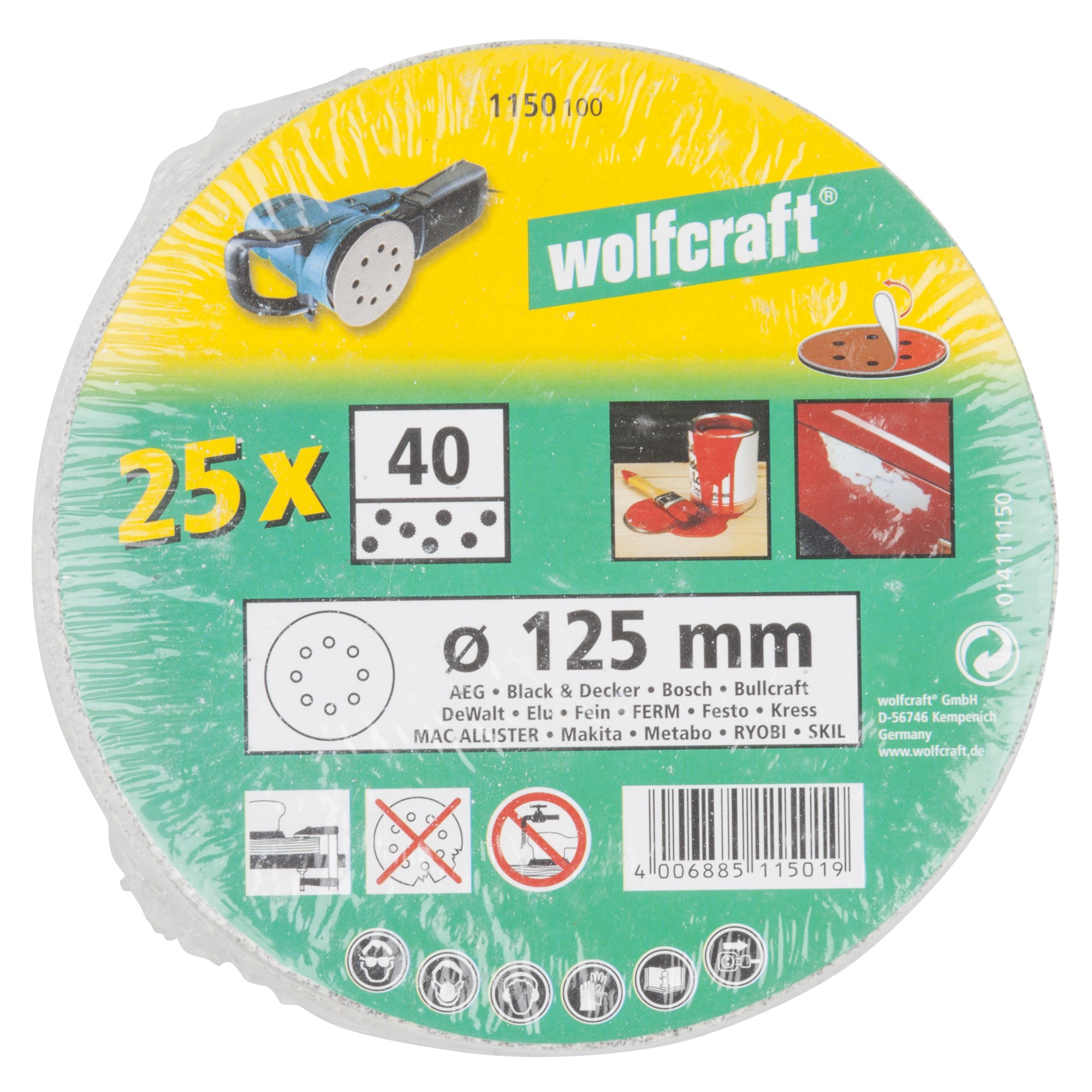 25 discos adhesivos de lijar Estearato, para exc., grano 40 Ø 125