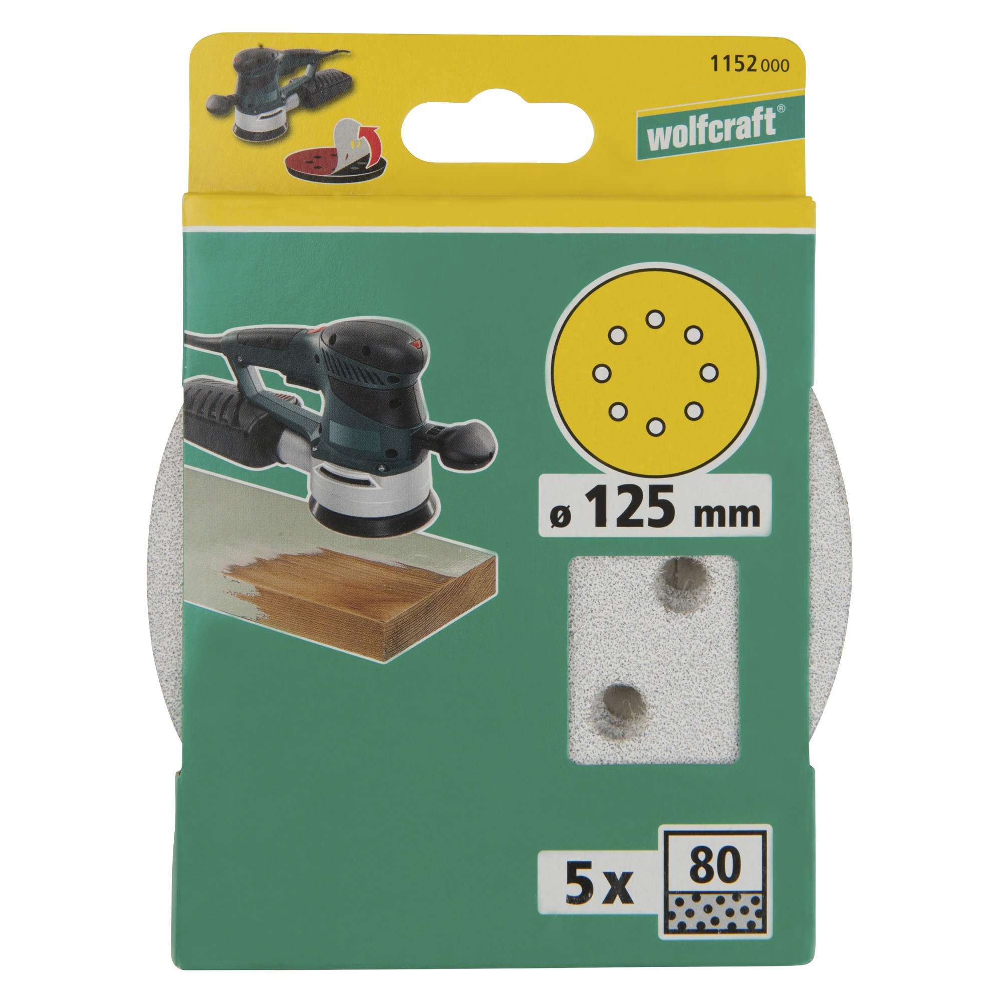 5 discos adhesivos de lijar estearato excéntrico, grano 80 Ø 125