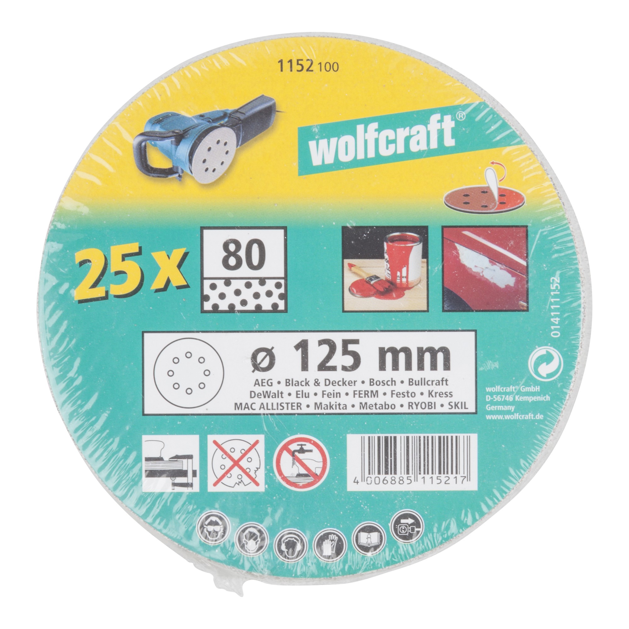 25 discos adhesivos de lijar Estearato, para exc., grano 80 Ø 125