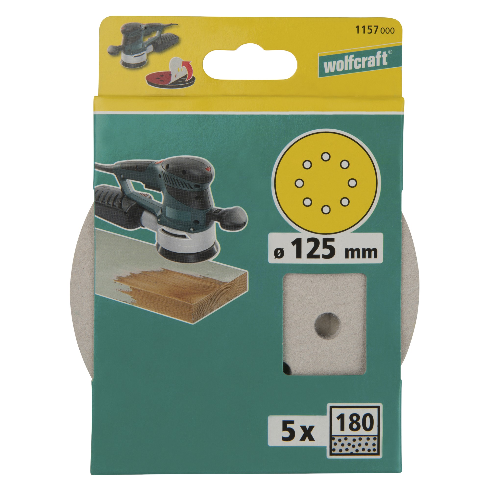 5 discos adhesivos de lijar Estearato, para exc., grano 180 Ø 125