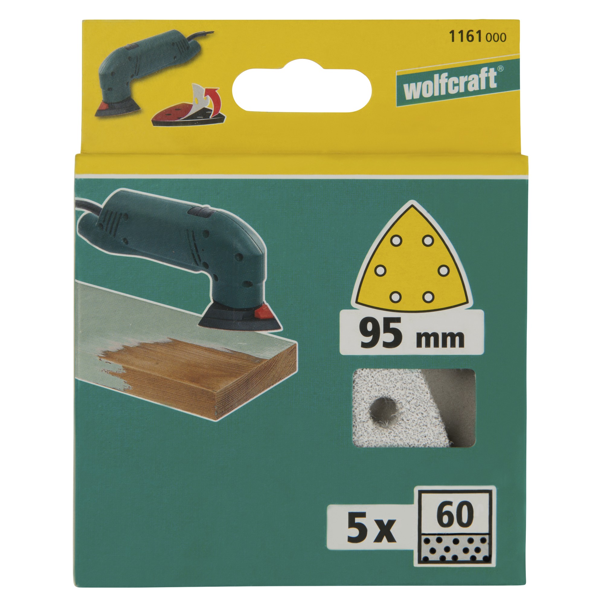 5 hojas abrasivas adhesivas Estearato, grano 60 Delta 95 mm