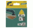 5 hojas abrasivas adhesivas Estearato, grano 60 Delta 95 mm
