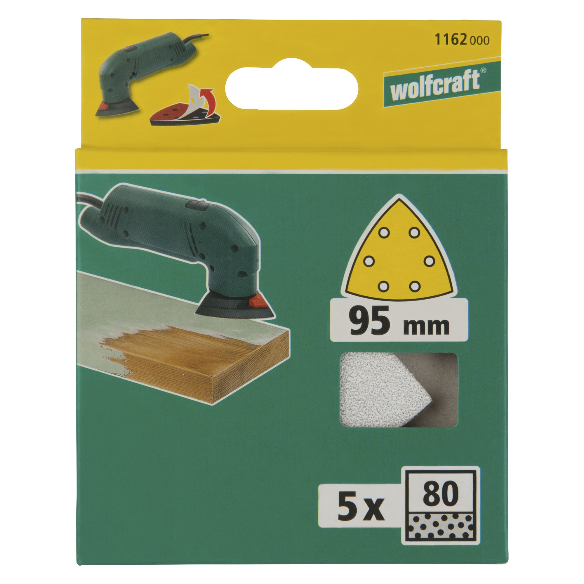 5 hojas abrasivas adhesivas Estearato, grano 80 Delta 95 mm