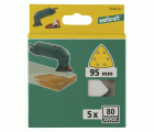 5 hojas abrasivas adhesivas Estearato, grano 80 Delta 95 mm