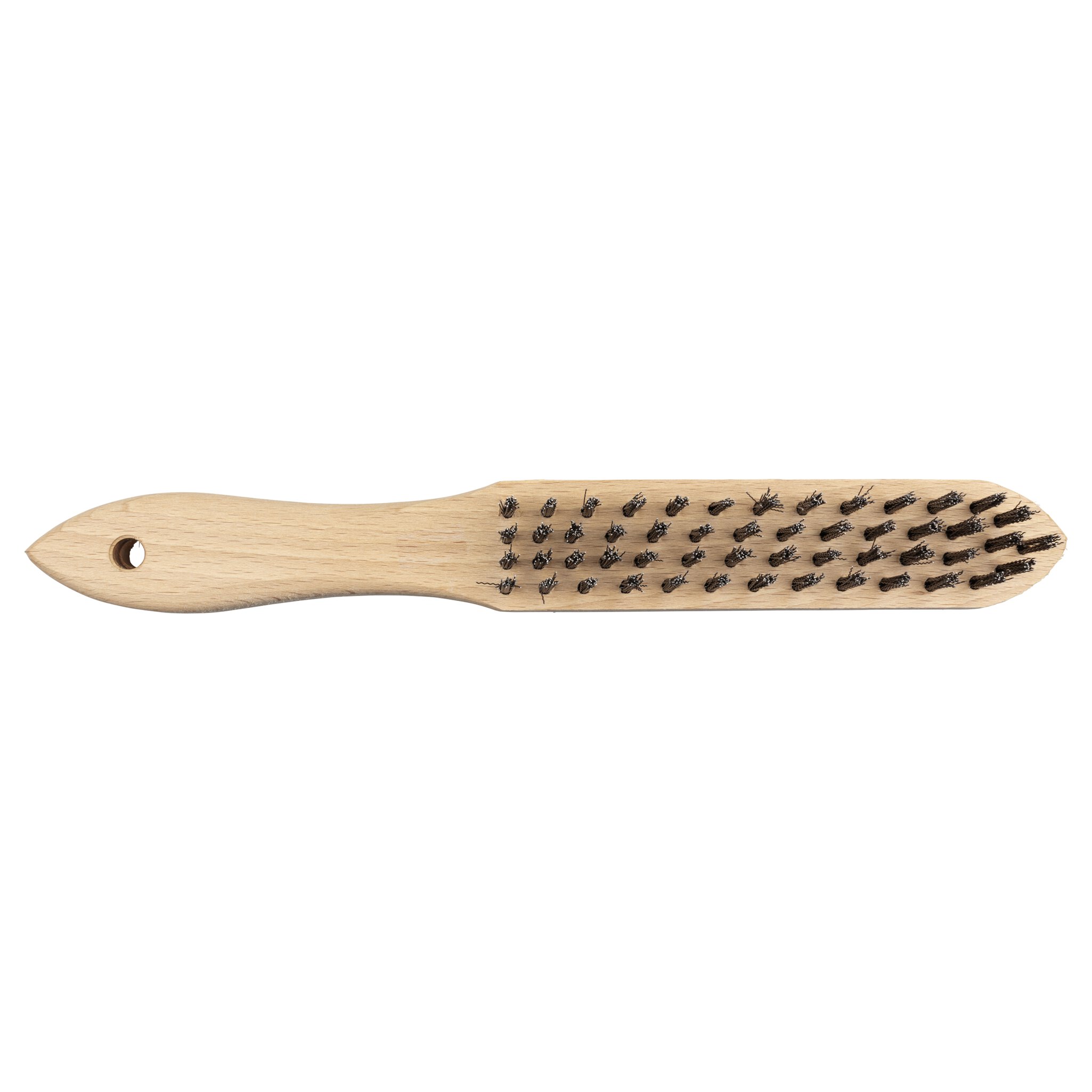 1 cepillo manual de alambre de acero, modelo de madera, 280 mm
