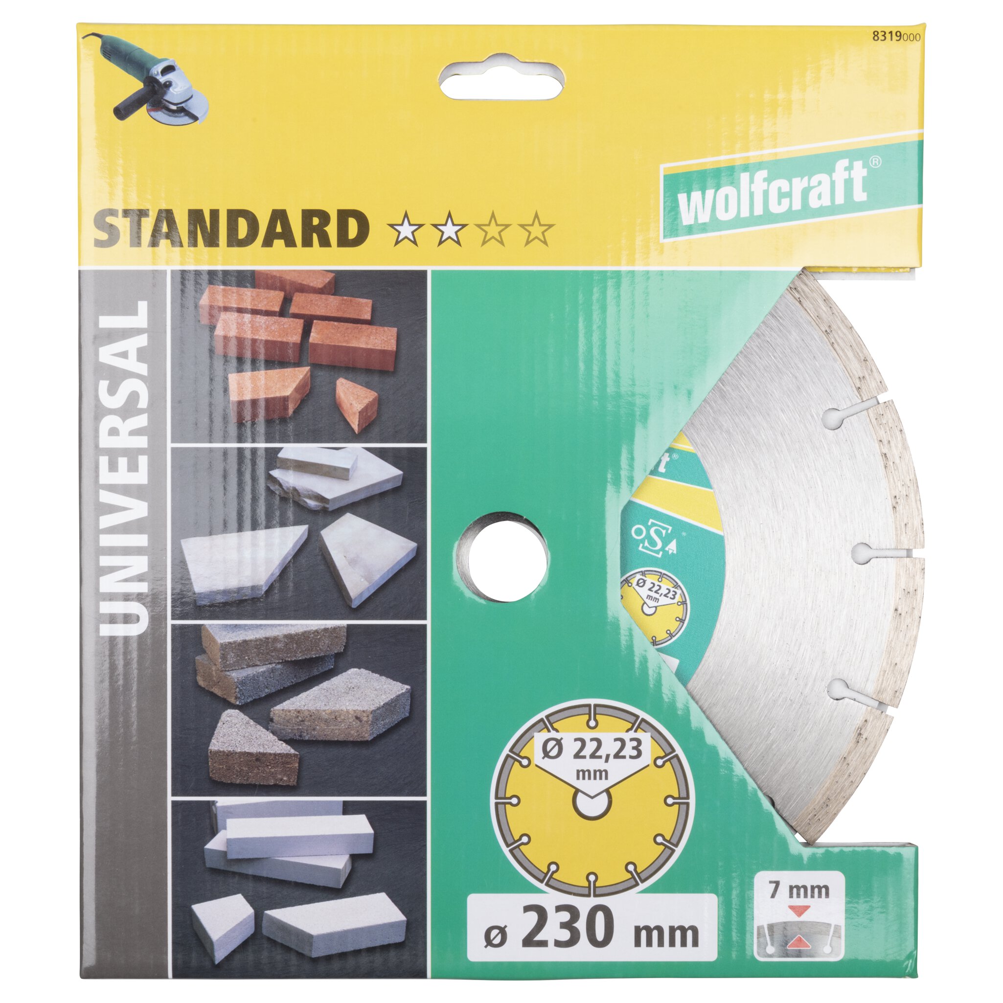 Disco de corte de diamante SOLID UNIVERSAL, diámetro de 230 mm