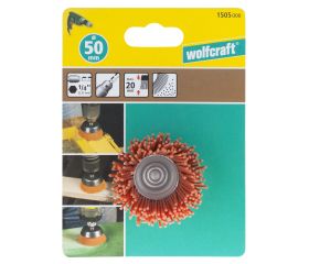 1 cepillo de copa de alambre de nylon, agresivo, vást. hexagonal Ø 50 mm