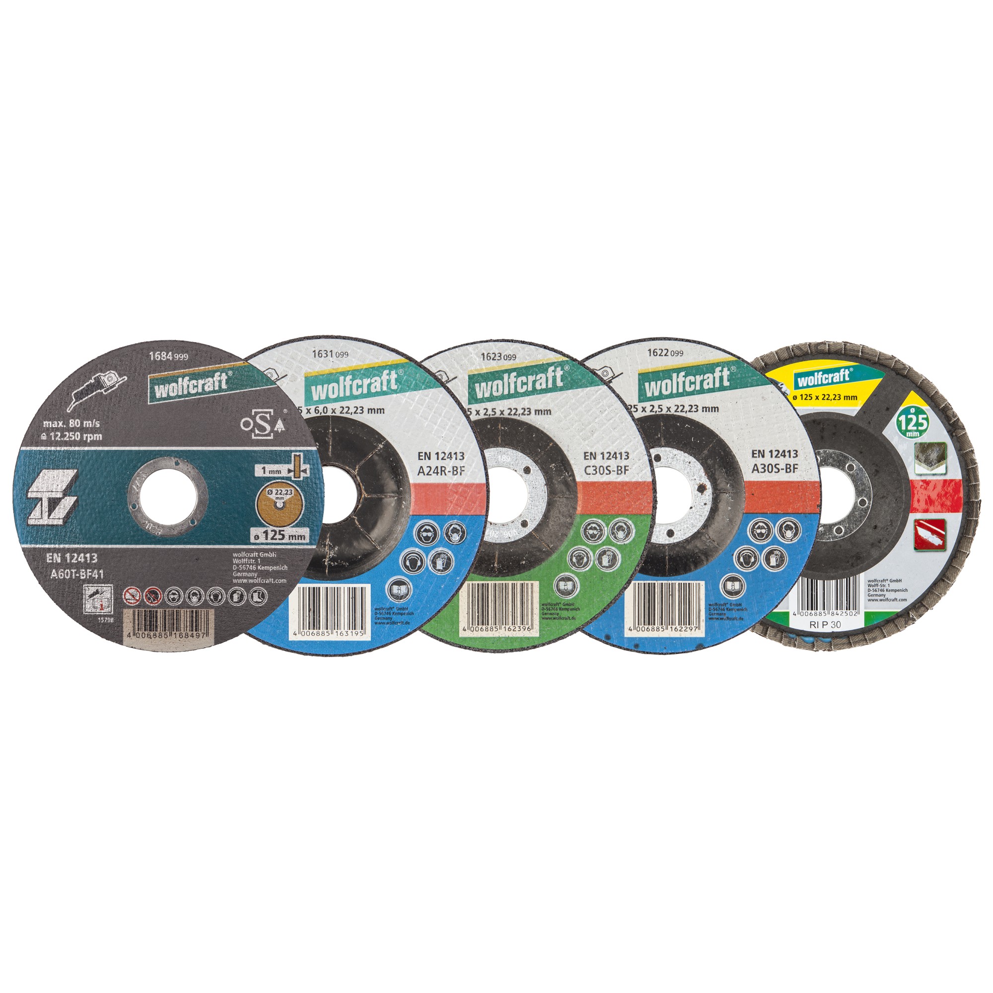 1 conjunto básico para amoladora de ángulo ø 125 mm