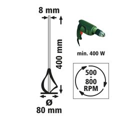 Mezclador para pintura y mortero PRO