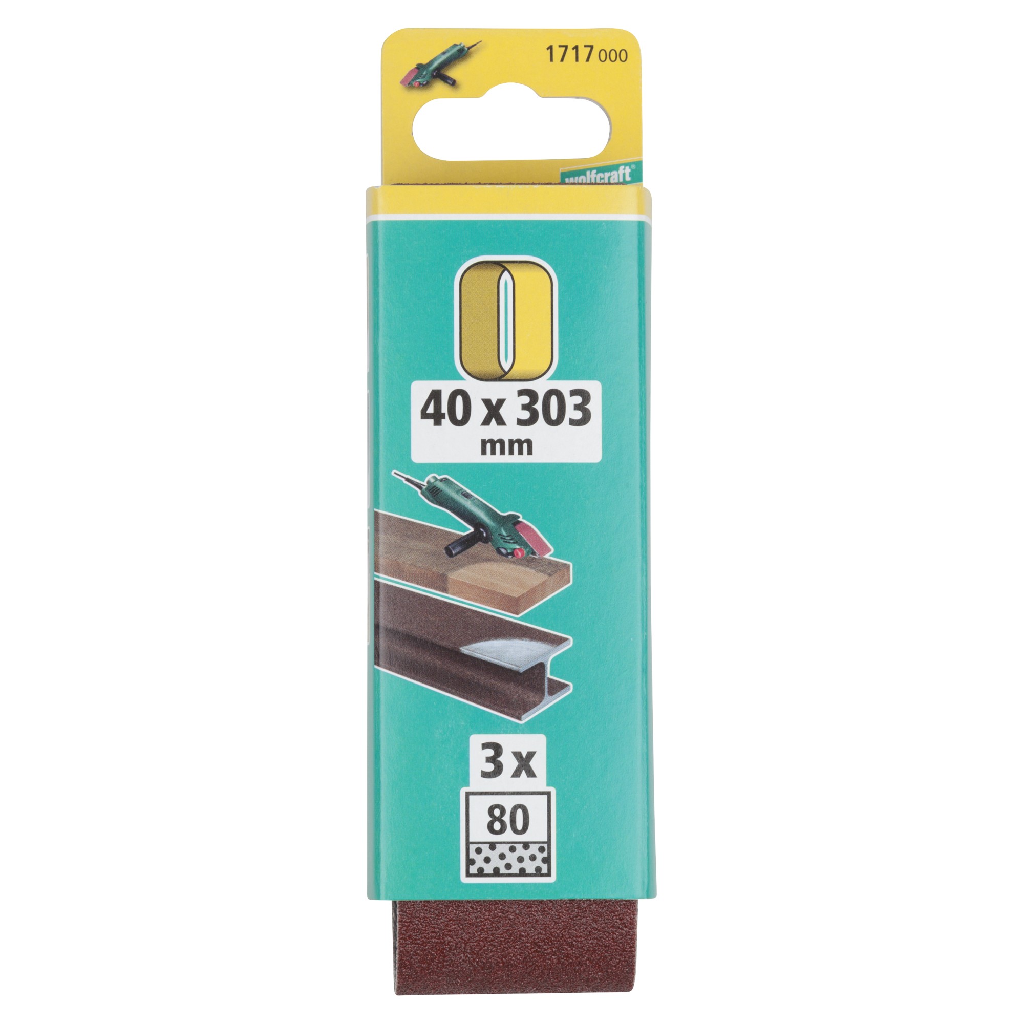 3 lijas de banda, corindón, grano 80, 40 x 303