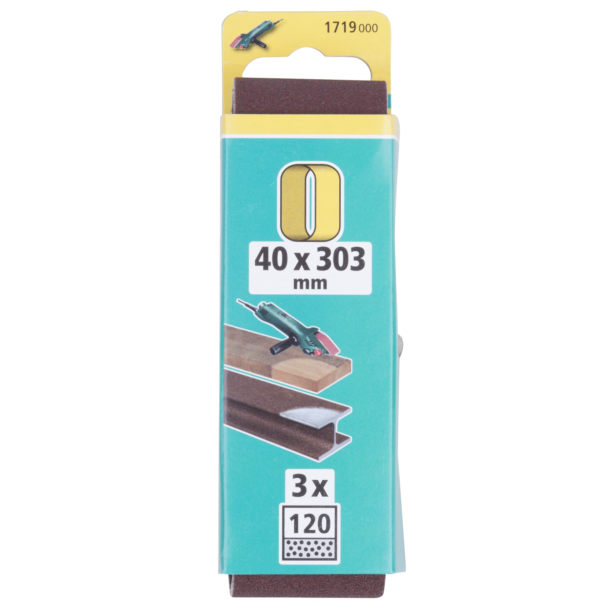 3 lijas de banda, corindón, grano 120, 40 x 303