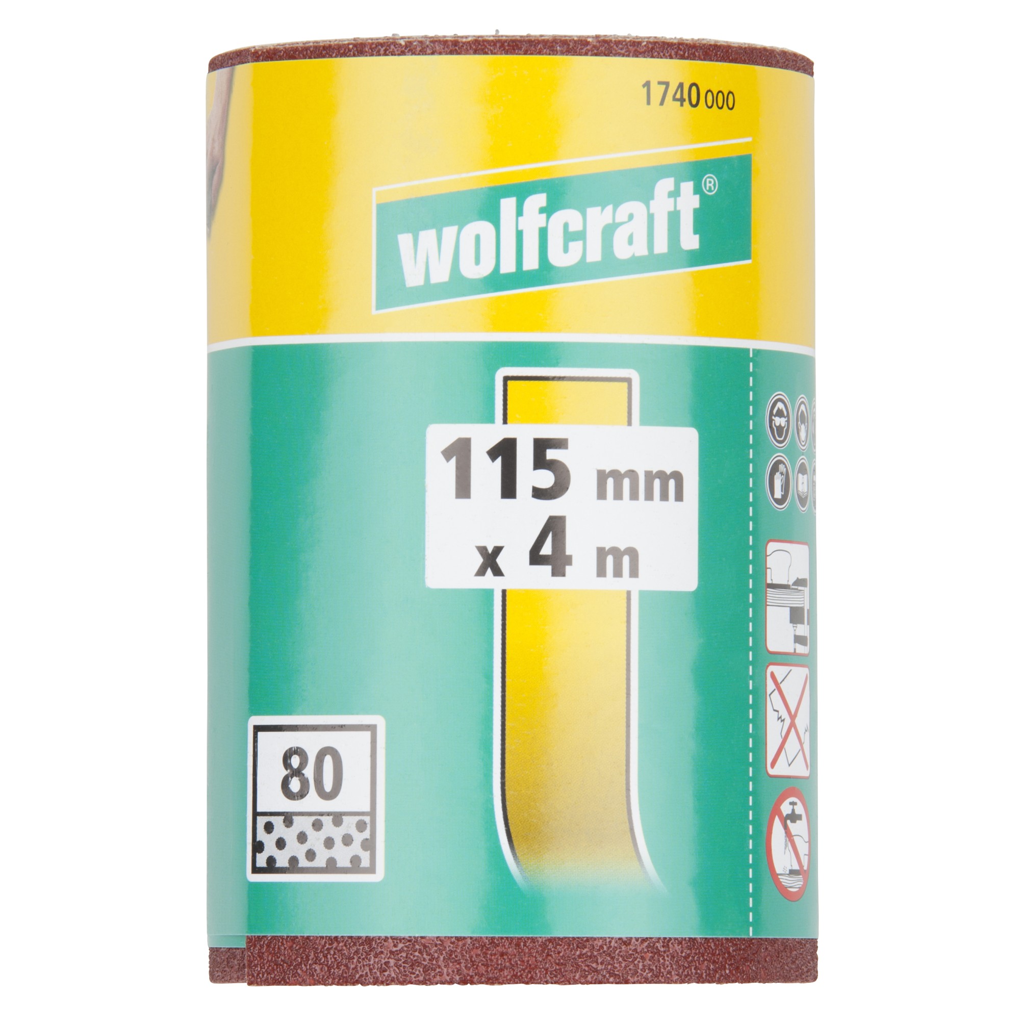 1 rollo de papel abrasivo adhesivo, grano 80, 4 m x 115 mm