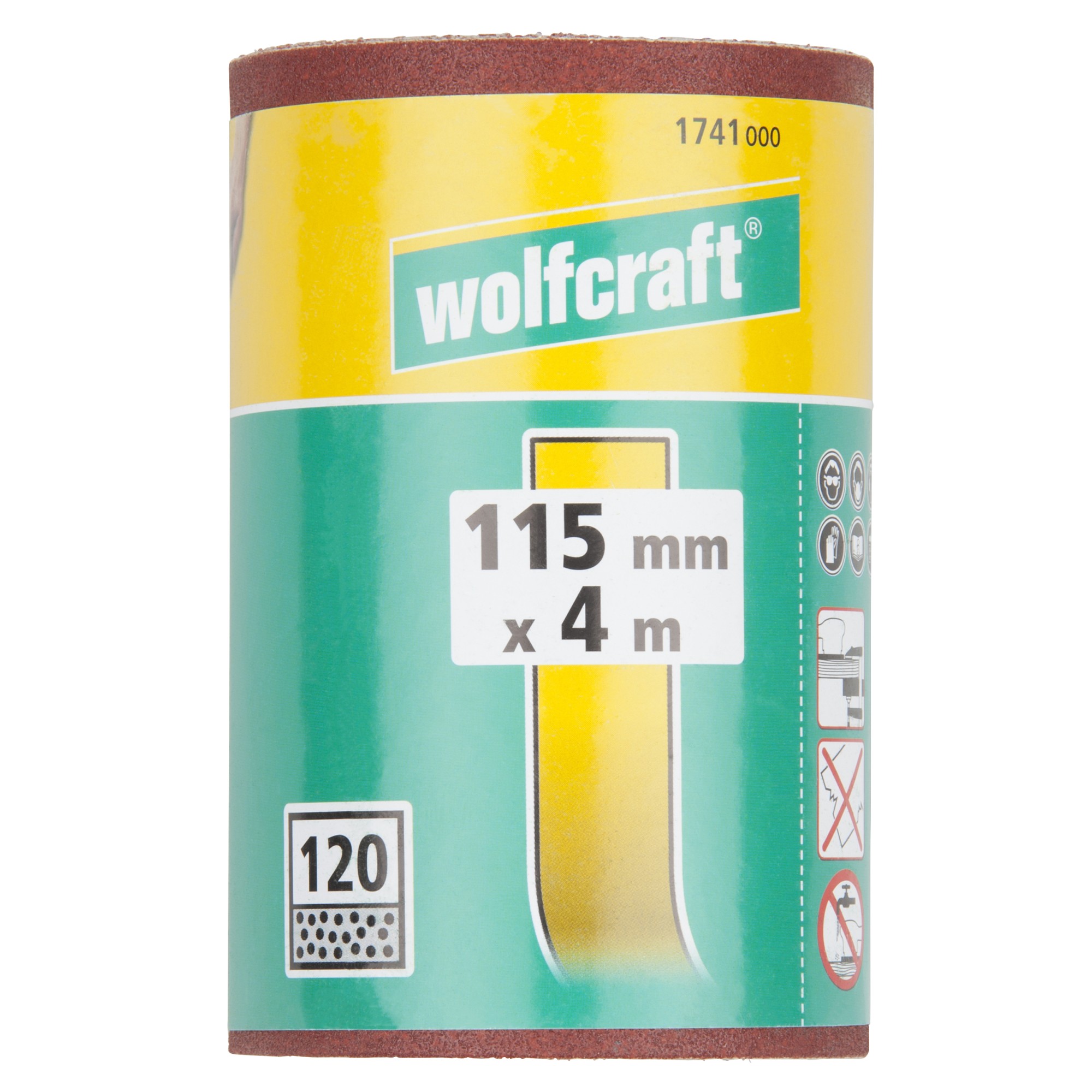 1 rollo de papel abrasivo adhesivo, grano 120, 4 m x 115 mm