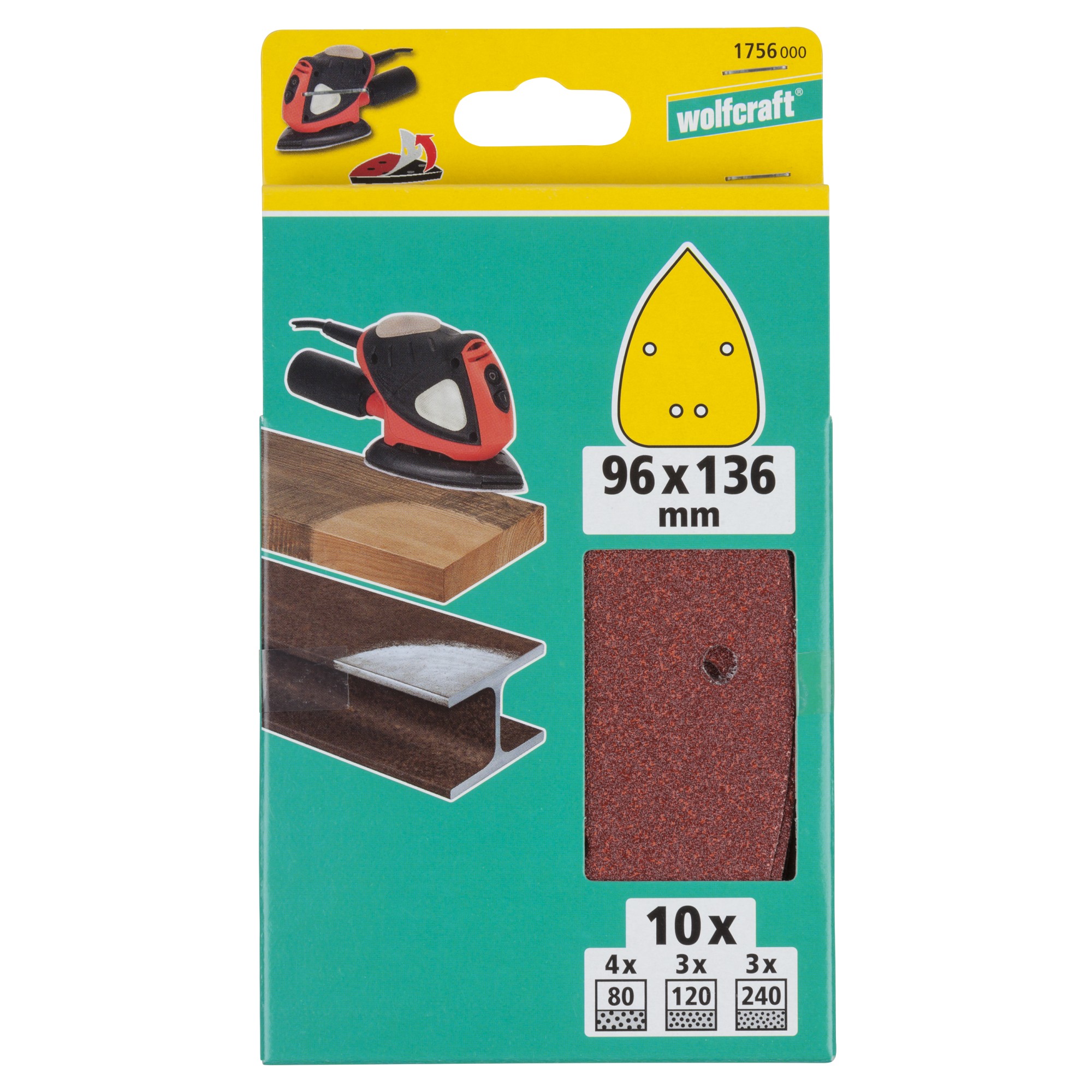 1 juego de hojas abrasivas adhesivas de 10 piezas 96x136 mm