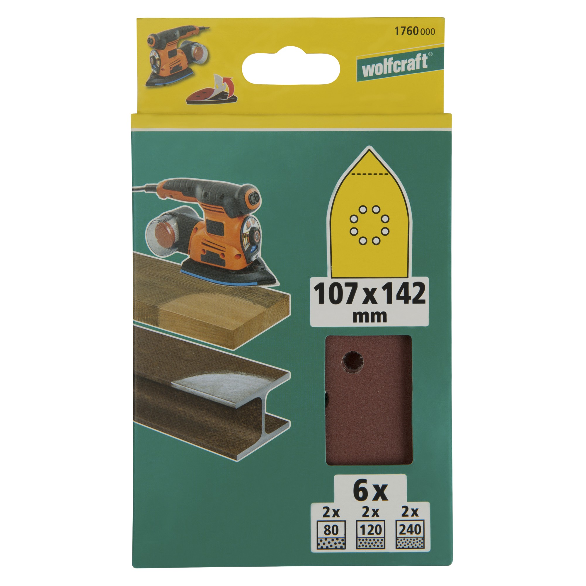 1 juego de hojas abrasivas adhesivas de 6 piezas 107 x 142 mm