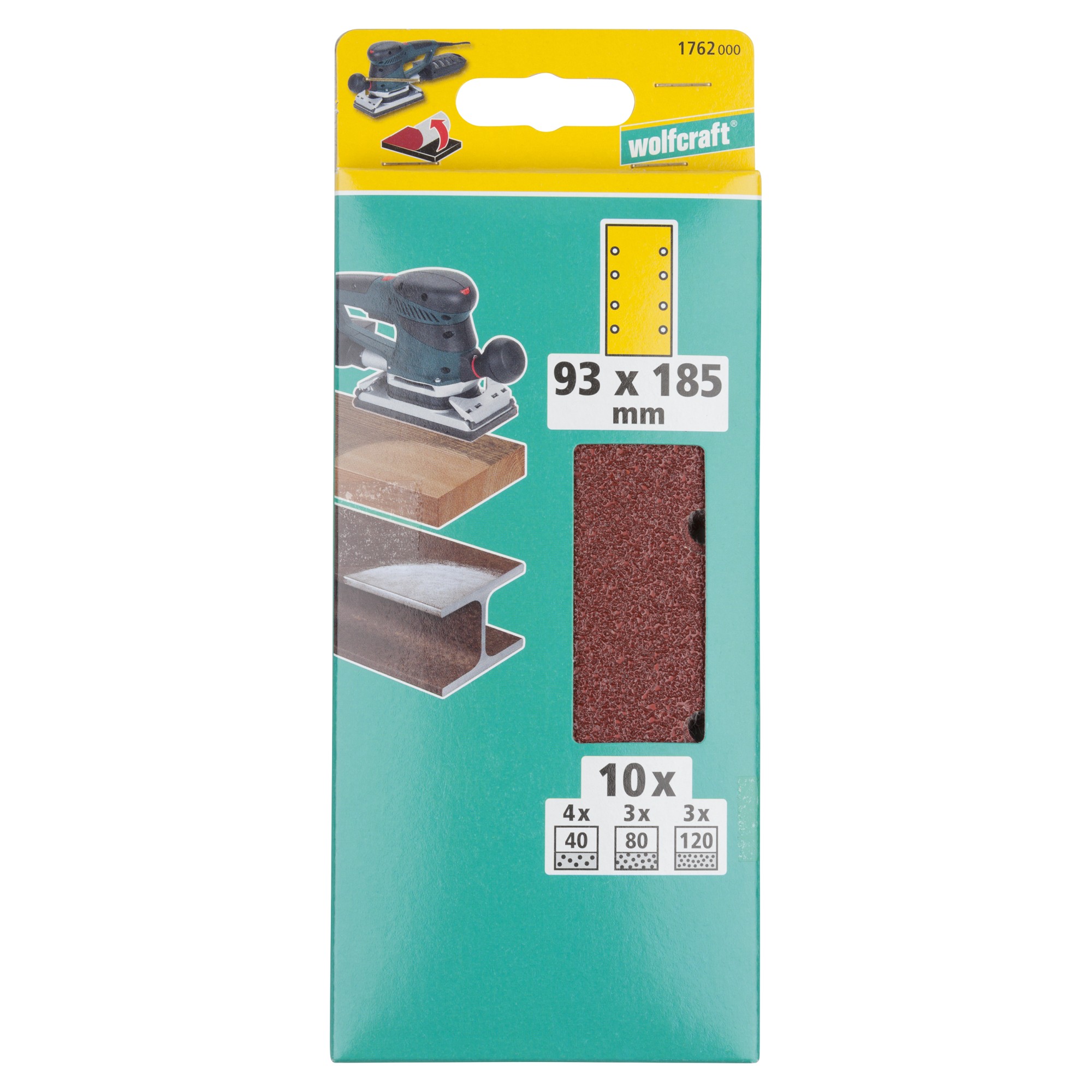 1 juego de hojas de lijar adhesivas de 10 piezas, 93 x 185 mm