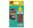 10 hojas abrasivas adhesivas corindón de grano 120 de 96 x 136 mm